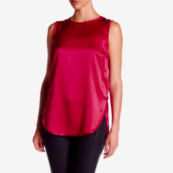 Vince. Gorgeous Fuchsia Silk High-Low Tank Top - Picture 10 of 11